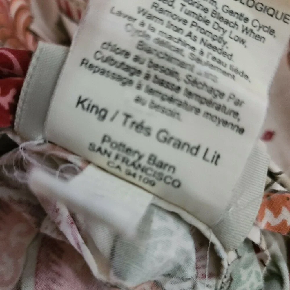 Pottery Barn Deirdre Palampore Floral King Duvet
